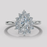 "Bianca" 1 Carat Star Shape Halo Pear Cut Diamond Engagement Ring HAPS05