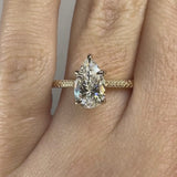 "Benji" Pear Cut 3 Carat Yellow Gold Solitaire Engagement Ring