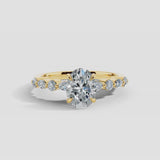 "Bree" Oval Cut 5 Carat Diamond Shoulder Engagement Ring