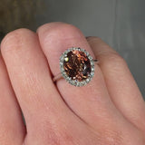 "Zenvira" 3.20 Carat Oval Cut Natural Diamond Engagement Ring HR1477