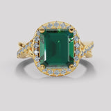 "Aarti" 2.40 Carat Cushion Cut Gem Lab Grown Diamond Halo Pave Engagement Ring