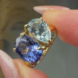 "Orlisse" 1.05 Carat Pear Cut & 2.00 Carat Ovel Cut Natural Diamond Engagement Ring HR1258