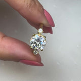 "Zena" Round Cut 2 Carat Trilogy 18kt Yellow Gold Engagement Ring UHRB10
