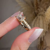 "Dory" Emerald Cut 1.5 Carat Diamond Shoulder Engagement Ring DSEC05