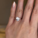 "Arden" Oval Cut Diamond Hidden Under Halo Engagement Ring UHOC01