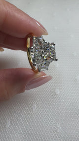 "Muse" Radiant Cut 3 Carat Trilogy 18K Yellow Gold Engagement Ring