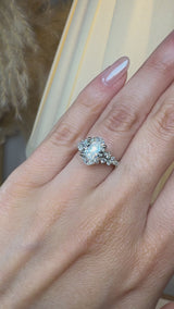 "Juniper" Oval Cut 1.5 Carat Diamond Shoulder Platinum Engagement Ring DSOC08