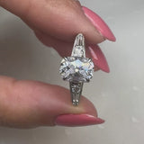 "Vesky" Cushion Cut 1.50 Carat Diamond Shoulder Platinum Engagement Ring DSCC05