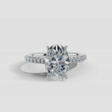 "Raya" Oval Diamond Scallop Set Diamond Band DSOC02