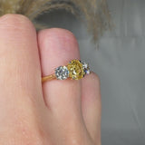 "Veltrixa" Yellow 1 Carat Oval Cut Trilogy Lab Grown Diamond Engagement Ring HLR419