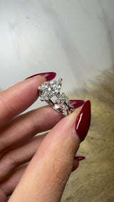 "Valerina" Marquise Cut 3 Carat Diamond Shoulder Engagement Ring