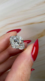 "Sunshine" Oval Cut 2 Carat Trilogy Platinum Engagement Ring