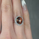"Alvoria" Pink Tourmaline 3.30 Carat Oval Cut Natural Diamond Engagement Ring HR1475