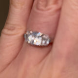 "Brielle" Three Stone Cushion and Oval Trilogy Diamond Ring 3SCC01