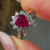 "Vexa" Ruby 1.2 Carat Pear Cut Diamond Engagement Ring HR1265