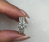 "Diana" Round Cut 1.5 Carat Diamond Shoulder Platinum Engagement Ring DSRB12