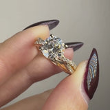 "Payton" Round Cut 3 Carat Twisted Diamond Shoulder Rose Gold Engagement Ring DSRB27
