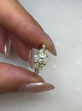 "Fiona" Oval Cut 0.70 Diamond Shoulder 18K Yellow Gold Engagement Ring SSCC07