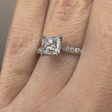 "Kristine" Princess Cut 1.5 Carat Diamond Shoulder Engagement Ring