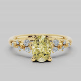 "Ivory" 1.04 Carat Oval Cut Lab Grown Diamond Shoulder Engagement Ring DS0008