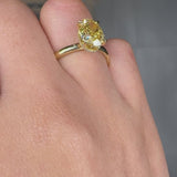 "Zyraxis" Yellow 2.1 Carat Solitaire Oval Cut Lab Grown Diamond Engagement Ring HLR422