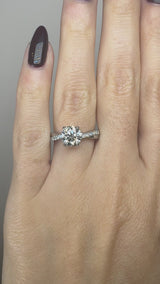 "Halena" Round Cut 2 Carat diamond Shoulder Engagement Ring