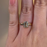"Gracey" Solitaire 5 Carat Emerald Cut Bezel Diamond Engagement Ring