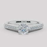 "Sia" 1 carat Round Brilliant Cut Diamond Micro Set Diamond Shoulder Engagement Ring DSRB39