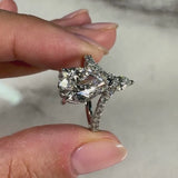 "Aster" Pear Cut 2.5 Carat Diamond Shoulder Platinum Engagement Ring