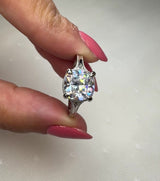 "Hope" Cushion Cut 3 Carat Trilogy Platinum Engagement Ring 3SCC04