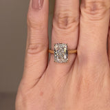 "Taylor" Solitaire 4 Carat Radiant Elongated Cushion Cut Yellow Gold Engagement Ring