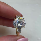 "Rome" Oval Cut 2 carat Trilogy 18kt Yellow Gold Engagement Ring 3SOC03