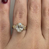 "Clandestine" Oval Cut 2.5 Carat Diamond Shoulder  18KT Yellow Gold Engagement Ring DSOC06