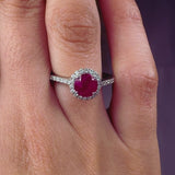 "Valyra" Round Cut 1.3 Carat Natural Diamond Shoulder Engagement Ring HR67
