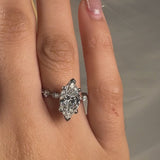 "Victoria" 2.03 Carat Marquise Cut Platinum Solitaire Diamond Shoulder Engagement Ring HLR554