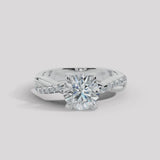 "Halena" Round Cut 2 Carat diamond Shoulder Platinum Engagement Ring DSRB31