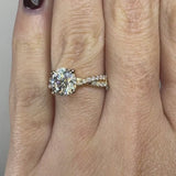 "Payton" Round Cut 3 Carat Twisted Diamond Shoulder Rose Gold Engagement Ring DSRB27