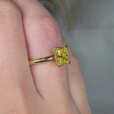"Zeravon" 1 Carat Yellow Radiant Cut Lab Grown Diamond Engagement Ring HLM521
