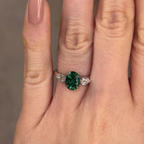 "Miles" Trilogy Green Oval Cut Emerald Diamond Engagement Ring