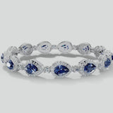 Halo Pear Shape 12 Carat Diamond and Sapphire Bracelet BRHAPSS