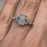 "Sophia" Radiant Cut 2 Carat Diamond Shoulder Platinum Engagement Ring