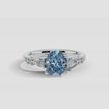 "Kade" Oval Cut Blue Diamond Shoulder Engagement Ring DSOC14