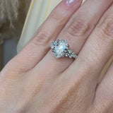 "Juniper" Oval Cut 1.5 Carat Diamond Shoulder Platinum Engagement Ring DSOC08