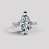 "Jasmine" Marquise Cut 1 Carat Diamond Shoulder Platinum Engagement Ring DSMC05