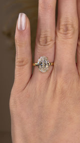 "Silvy" 4 Carat Solitaire Oval Cut Diamond Engagement Ring