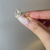 "Veloria" 2.50 Carat Oval Cut 18K Yellow Gold Diamond Shoulder Engagement Ring HAOC07