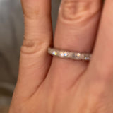 "Kye" Rectangle Pattern 0.10ct Diamond Half Eternity Ring ET76