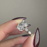 "Celina" Radiant Cut 2 Carat Diamond Shoulder Engagement Ring