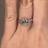 "Arianna" 2 Carat Oval Cut Diamond Shoulders Engagement Ring
