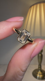 "Gracey" Solitaire Emerald Cut Bezel Diamond Engagement Ring